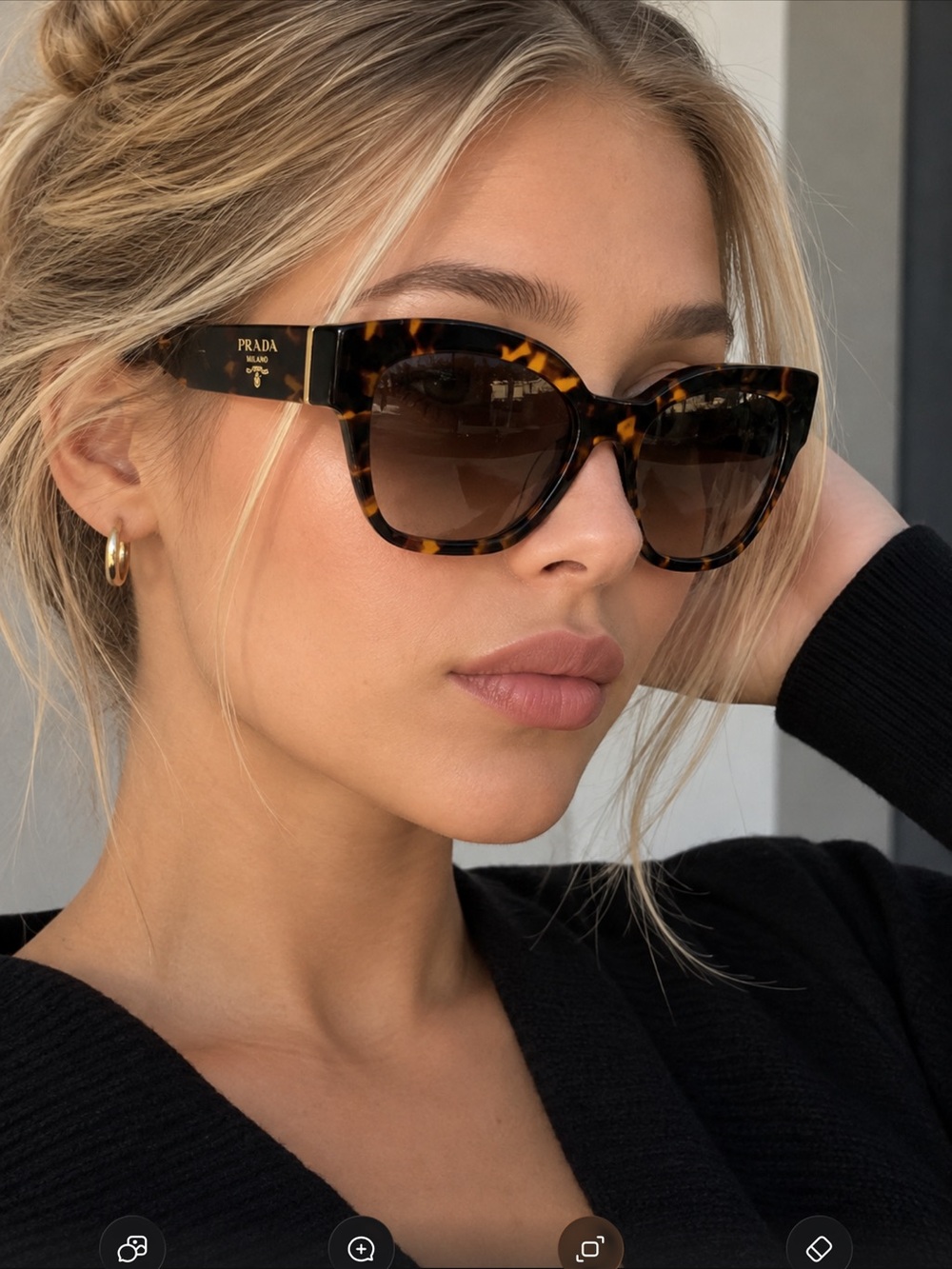 Prada Tortoiseshell Cat-Eye Sunglasses with Brown Gradient Lenses